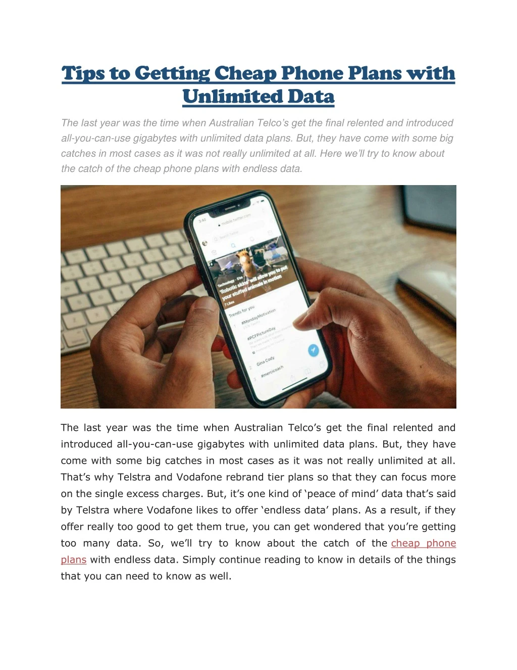tips to getting cheap phone plans with unlimited