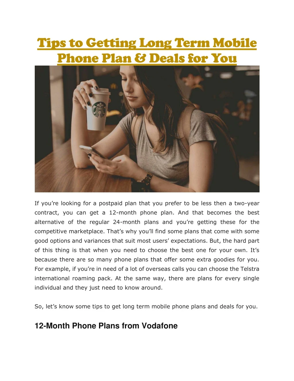 tips to getting long term mobile phone plan deals