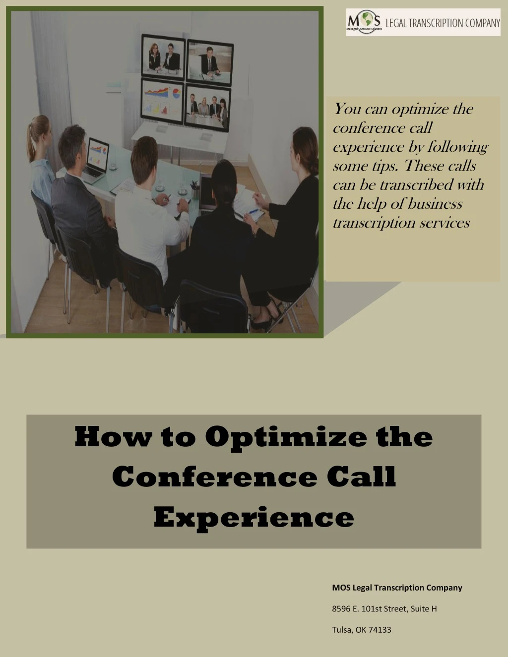 you can optimize the conference call experience
