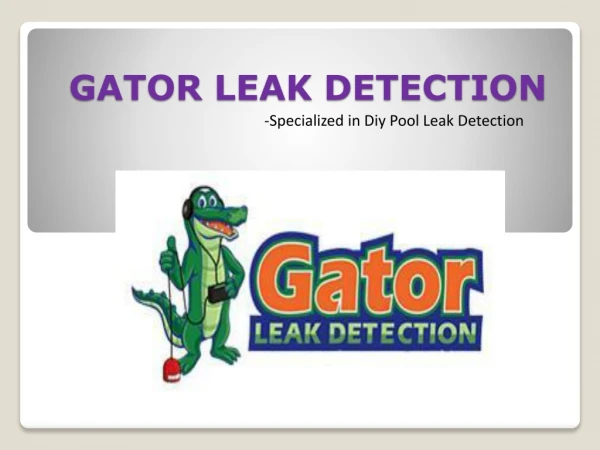 Gator Leak Detection-Specialized in Diy Pool Leak Detection