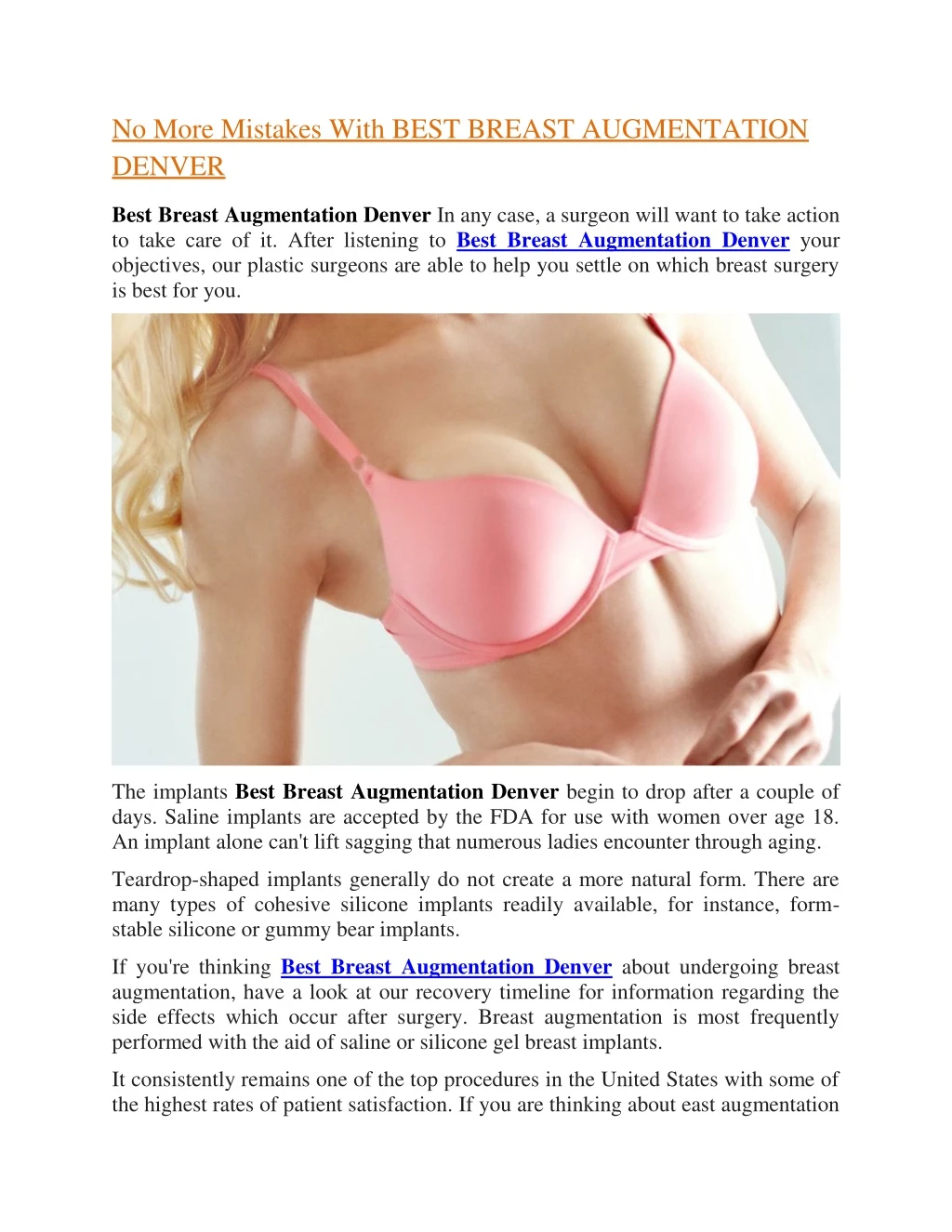 no more mistakes with best breast augmentation