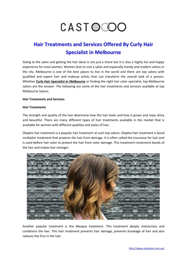 Hair Treatments and Services Offered By Curly Hair Specialist in Melbourne
