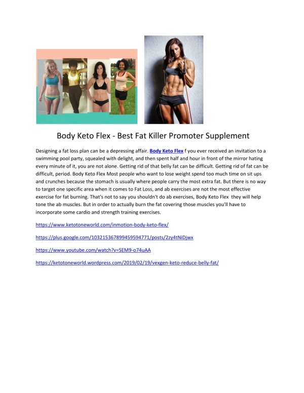 Body Keto Flex - The Power Of The Fat Burner Pills