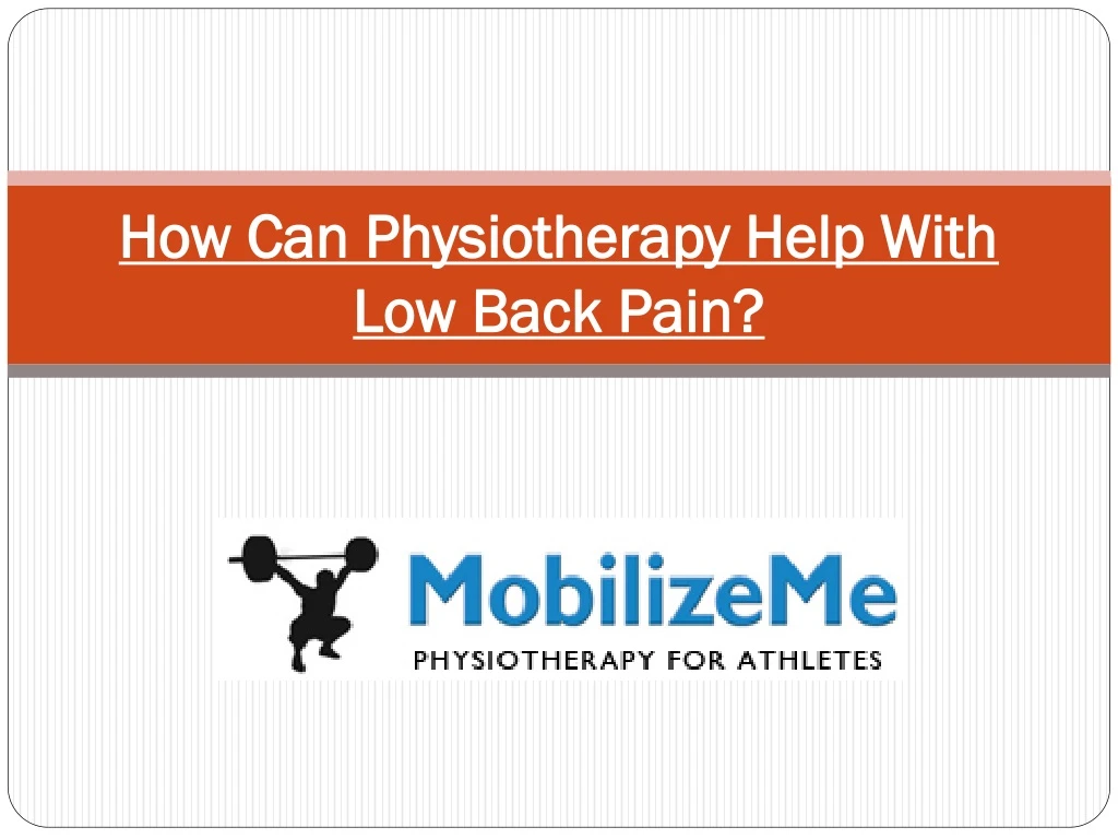 how can physiotherapy help with low back pain