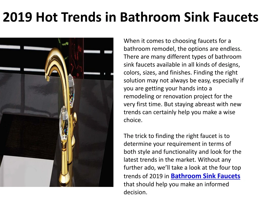 2019 hot trends in bathroom sink faucets