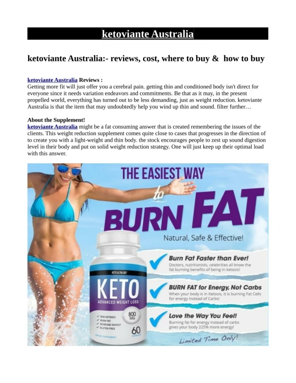 What Everyone Ought To Know About ketoviante Australia