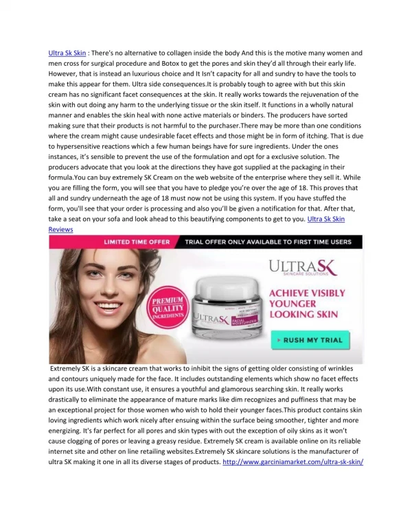 Ultra Sk Skin reviews; Where To Buy & Read Must