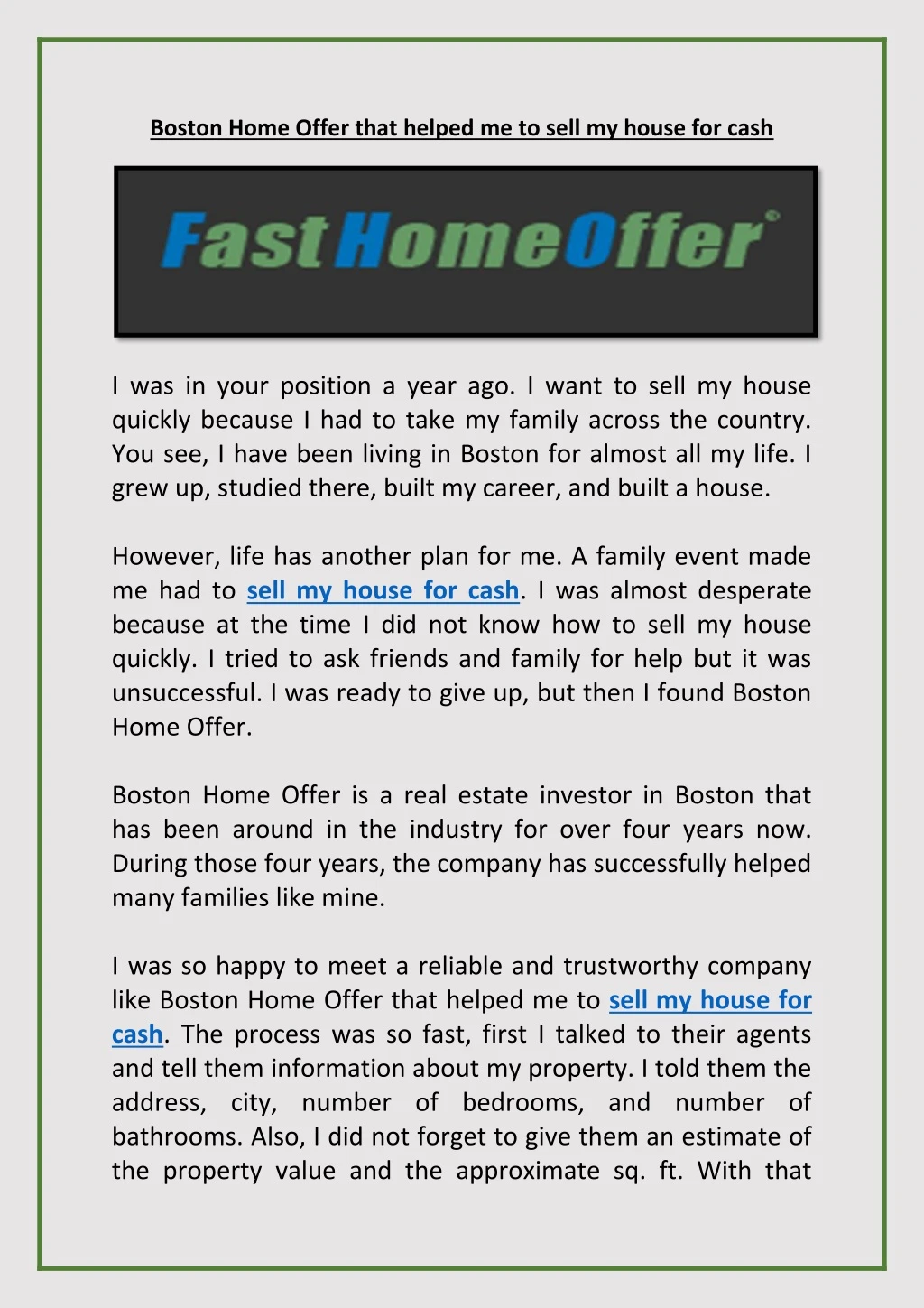 boston home offer that helped me to sell my house