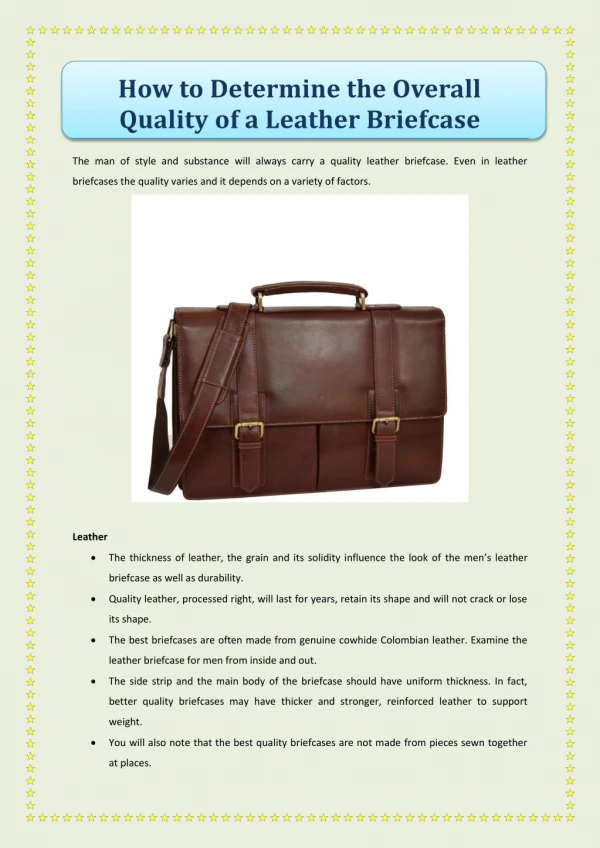 How to Determine the Overall Quality of a Leather Briefcase