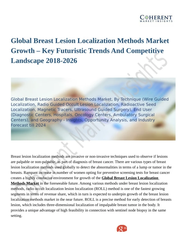 Global Breast Lesion Localization Methods Market Rising Trends and Demands In Healthcare Industry 2018-2026