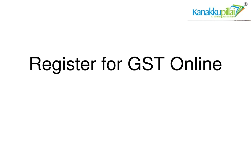 register for gst online