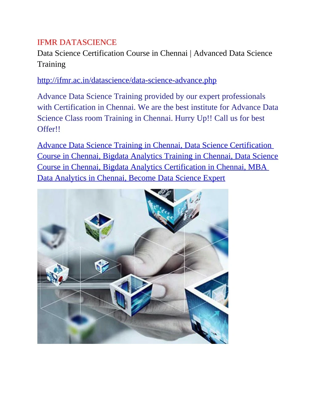 ifmr datascience data science certification