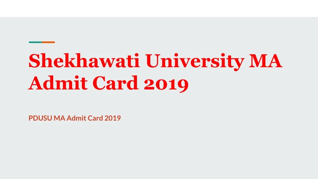 shekhawati university ma admit card 2019