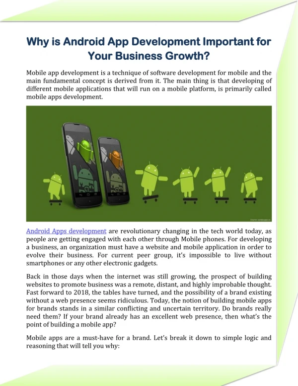 Why is Android App Development Important for Your Business Growth?