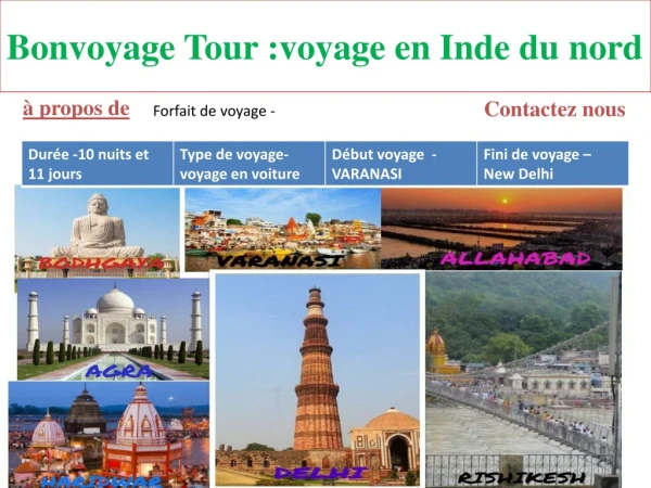 BON VOYAGE TOUR OF NORTH INDIA