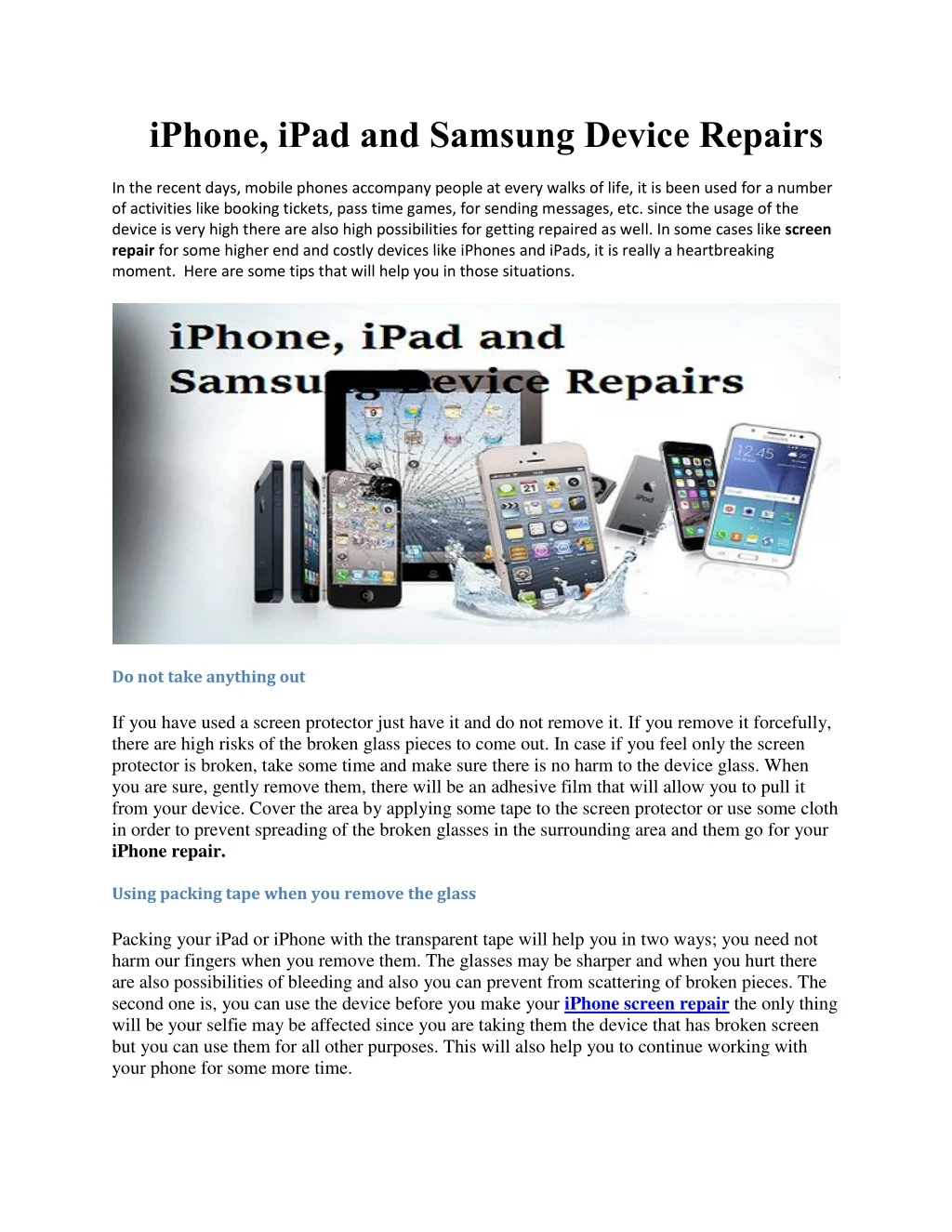 iphone ipad and samsung device repairs