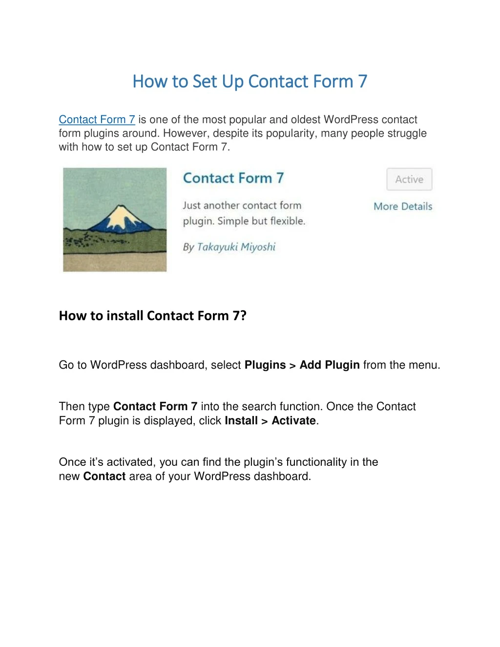 how to set up contact form