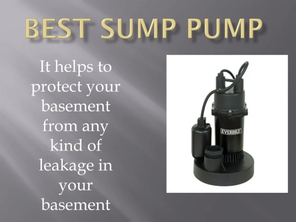 top reasons to have a sump pump