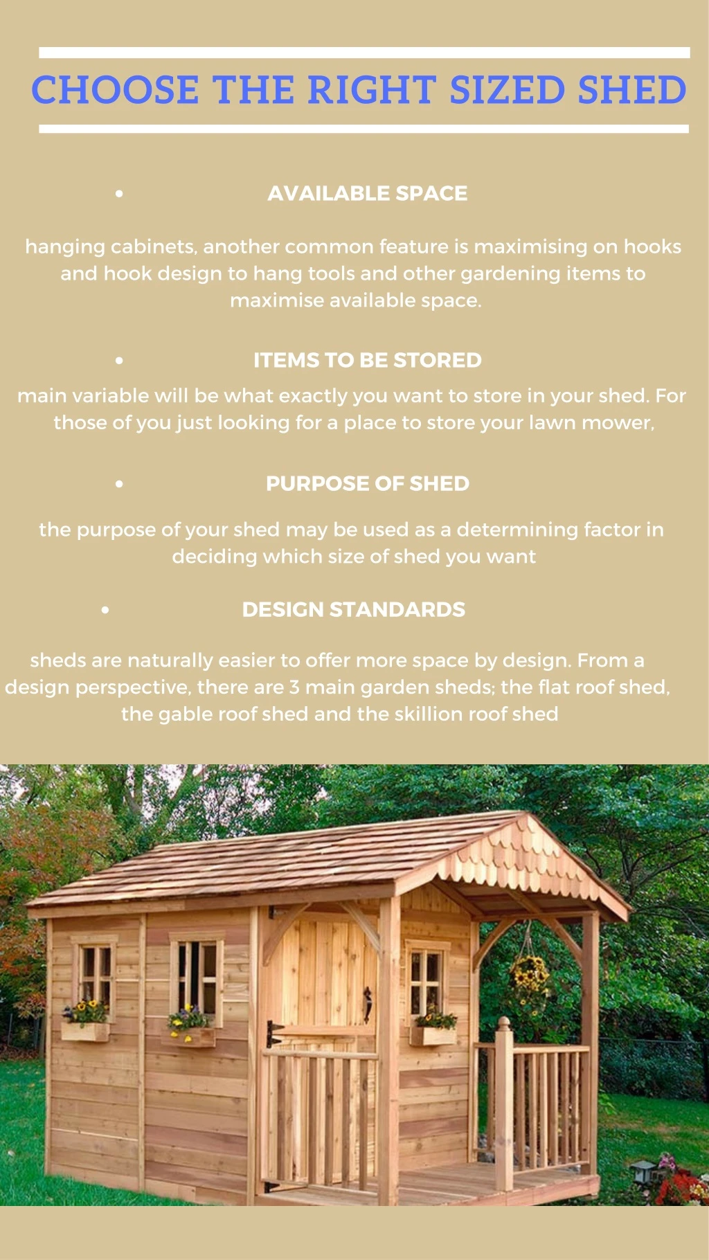 choose the right sized shed
