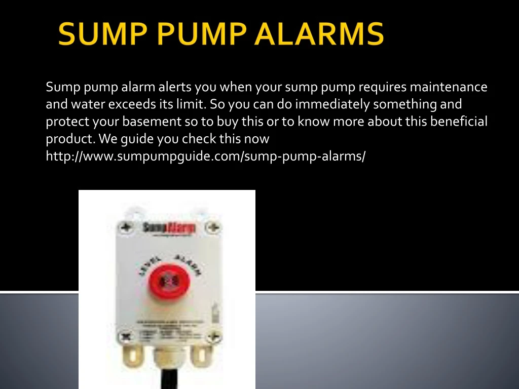 sump pump alarms
