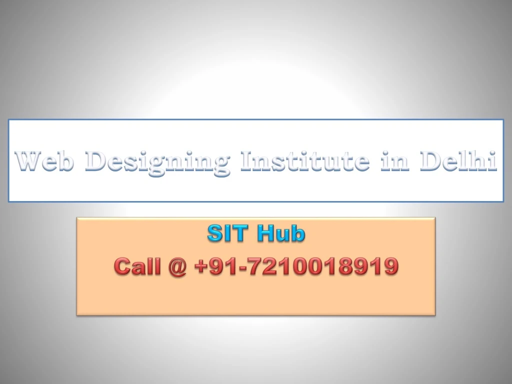 web designing institute in delhi