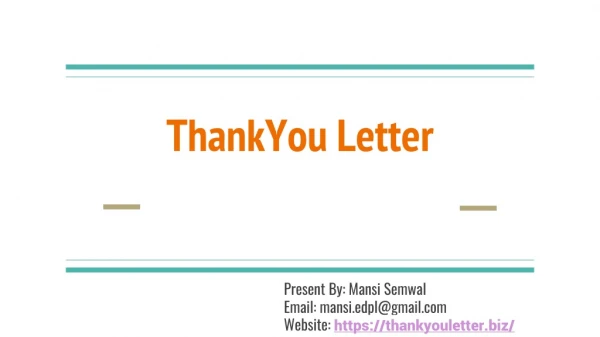 Thank You Letter Templates