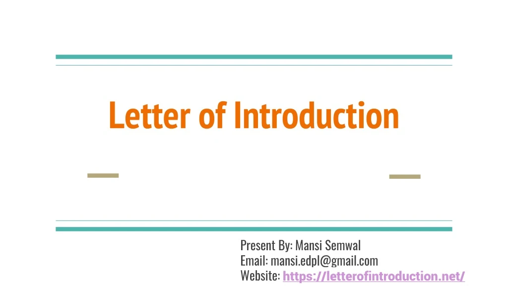 letter of introduction