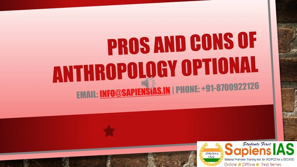 pros and cons of anthropology optional