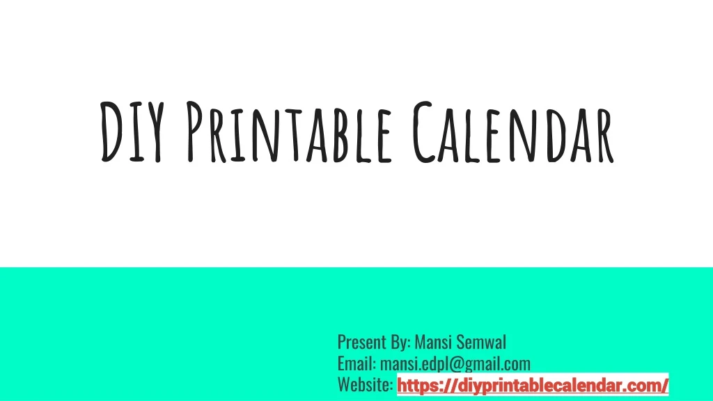diy printable calendar