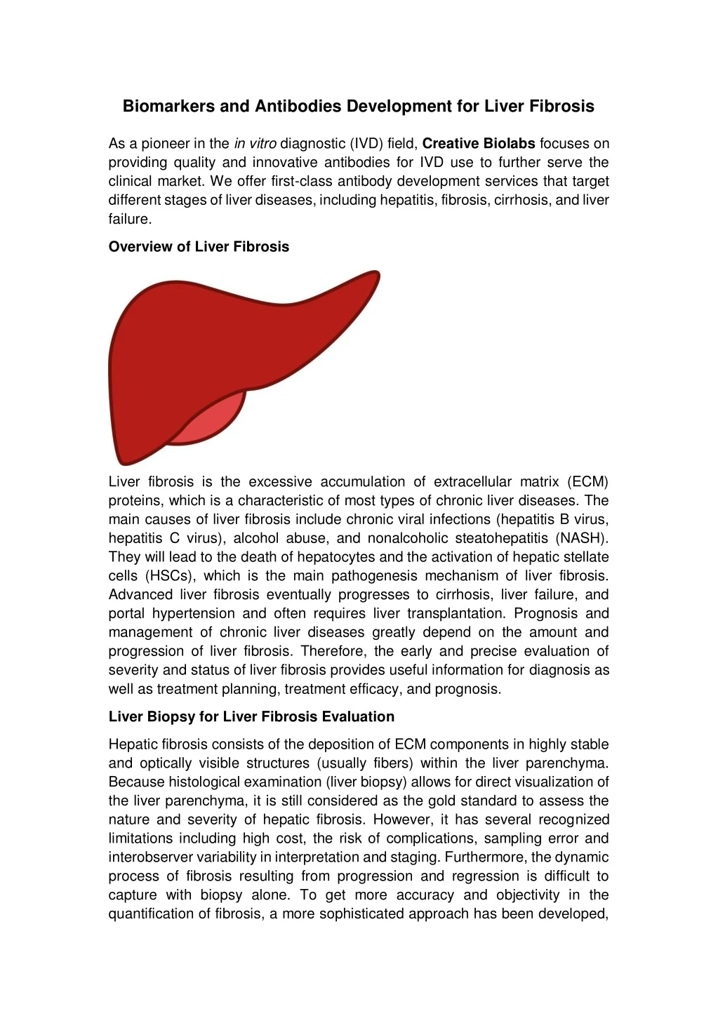 biomarkers and antibodies development for liver