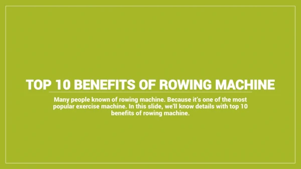 Top 10 Benefits of rowing machine