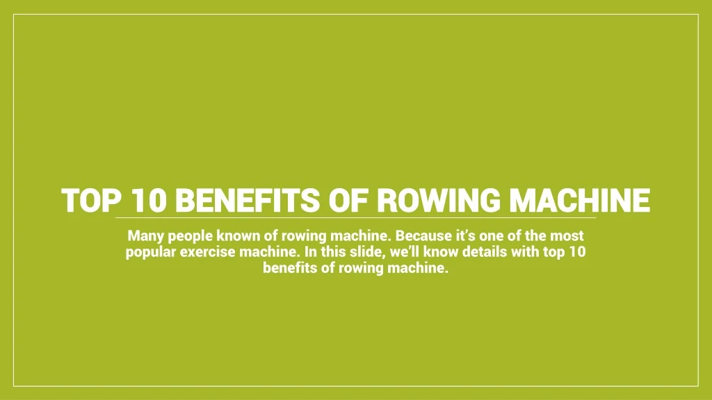 top 10 benefits of rowing machine