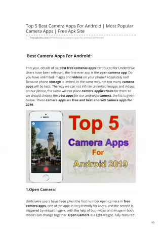 Top 5 Best Camera Apps For Android Most Popular Camera Apps