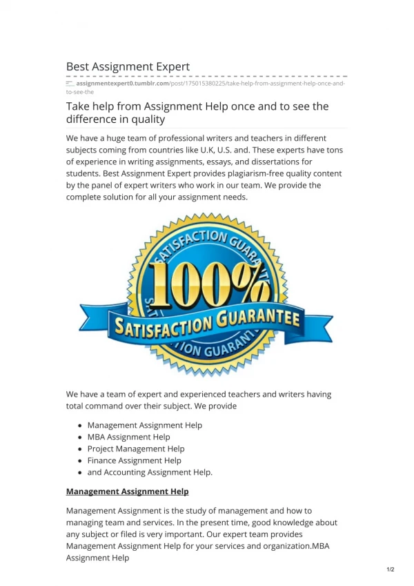 Take help from Assignment Help once and to see the difference in quality