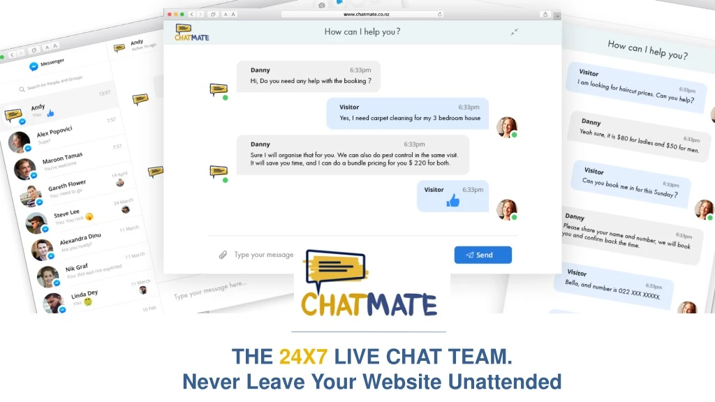 the 24x7 live chat team never leave your website