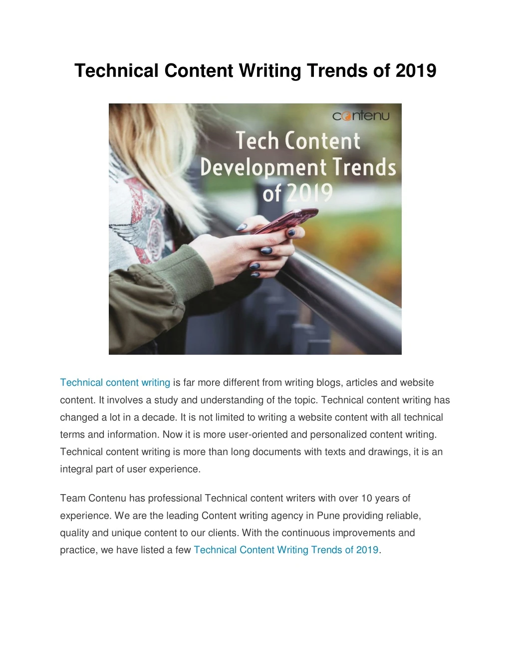 technical content writing trends of 2019