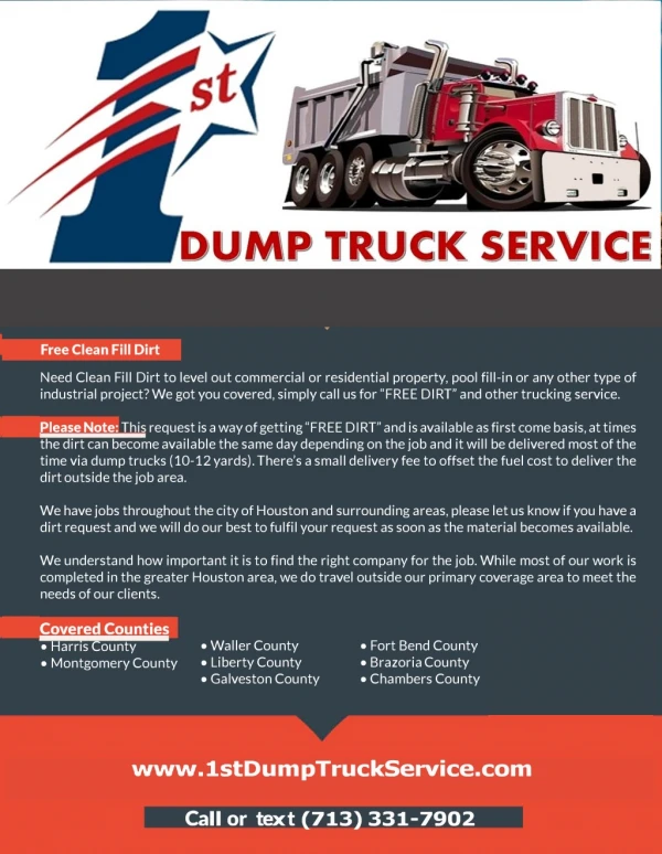 1st Dump Truck Service