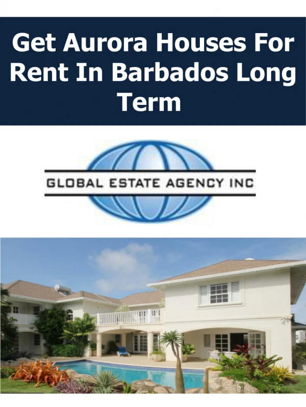 Get Aurora Houses For Rent In Barbados Long Term