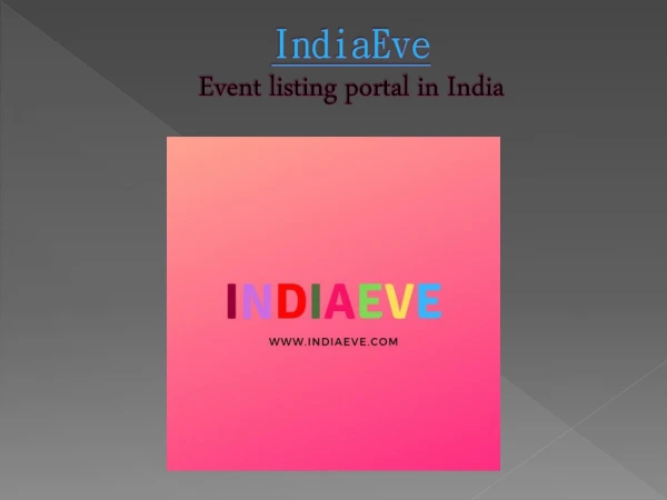 IndiaEve-Best Online Event Listing Portal