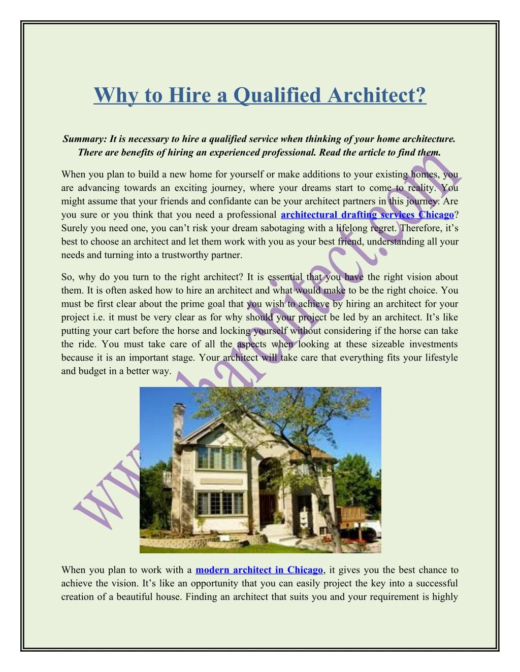 why to hire a qualified architect