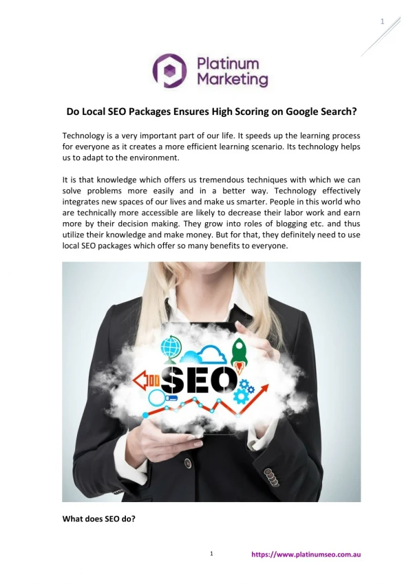 Do Local SEO Packages Ensures High Scoring on Google Search?