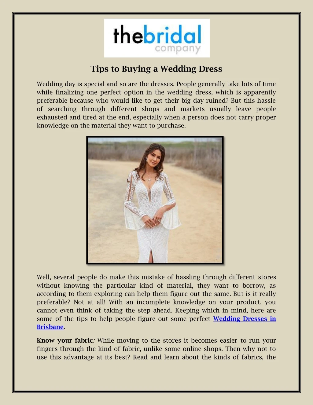 tips to buying a wedding dress