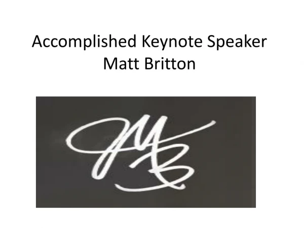 Accomplished Keynote Speaker