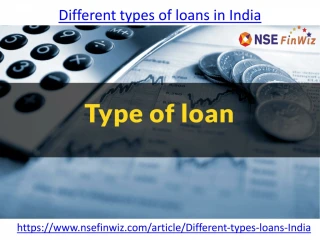 Different types of loans in India - slide 1