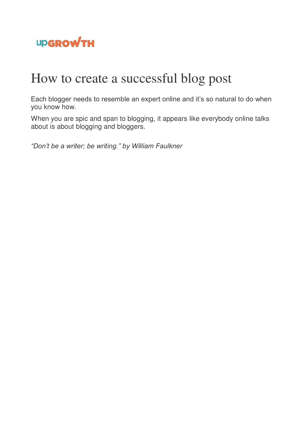 how to create a successful blog post