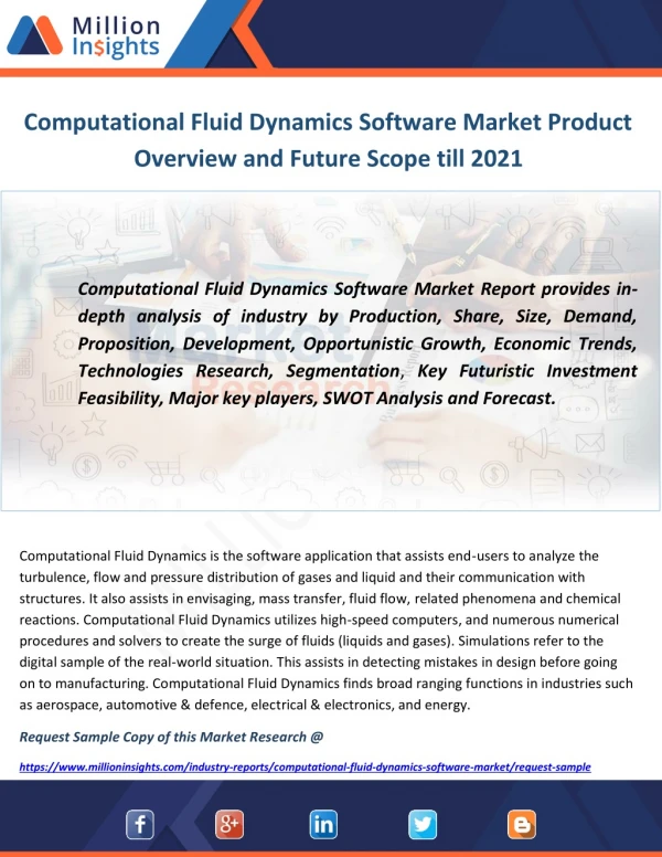 Computational Fluid Dynamics Software Market Product Overview and Future Scope till 2021