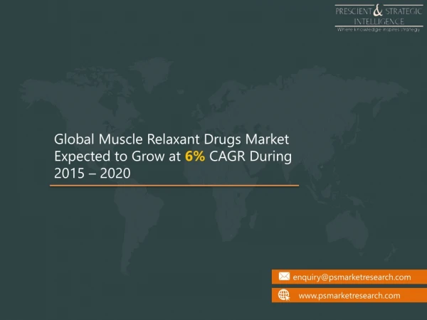 Muscle Relaxant Drugs Market And its Growth prospect in the Near Future