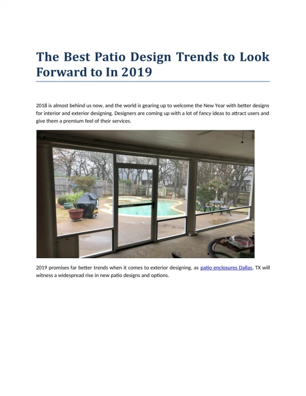 The Best Patio Design Trends to Look Forward to In 2019