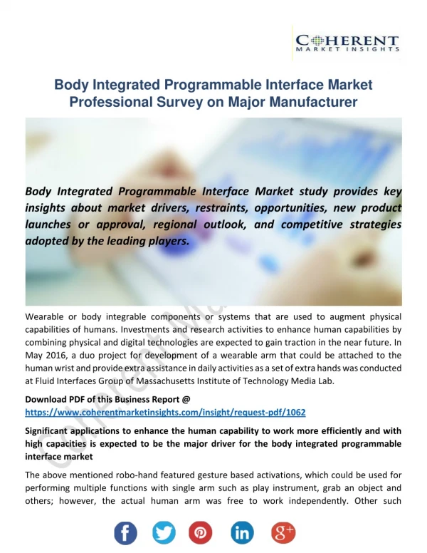 Body Integrated Programmable Interface Market Status And Development Trend By Types And Applications