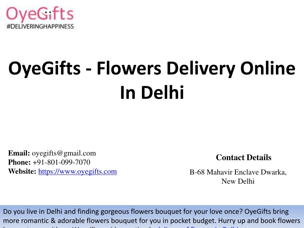 oyegifts flowers delivery online in delhi